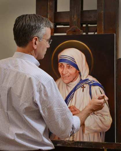 Bức họa chân dung Mẹ Têrêsa tại lễ phong thánh