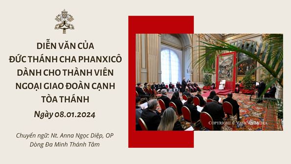Diễn văn của ĐGH Phanxicô dành cho thành viên Ngoại giao đoàn cạnh Tòa thánh, năm 2024