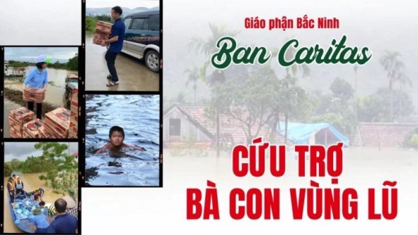 Ban Caritas Giáo phận Bắc Ninh cứu trợ bà con vùng lũ