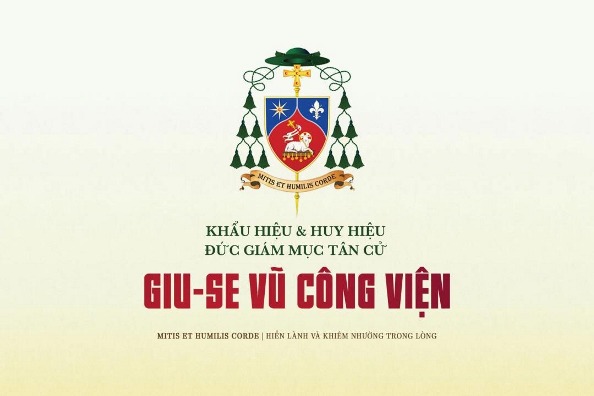 Khẩu hiệu và huy hiệu Đức Giám mục Phụ tá tân cử Giuse Vũ Công Viện