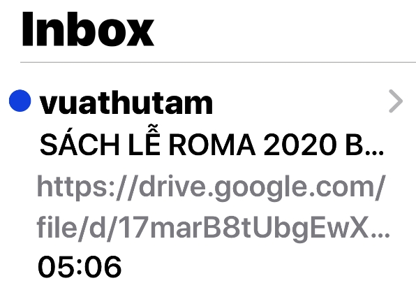 Tin giả về “SÁCH LỄ ROMA 2020”