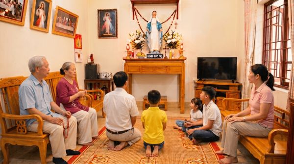 Lần chuỗi Mân Côi đển nên thánh
